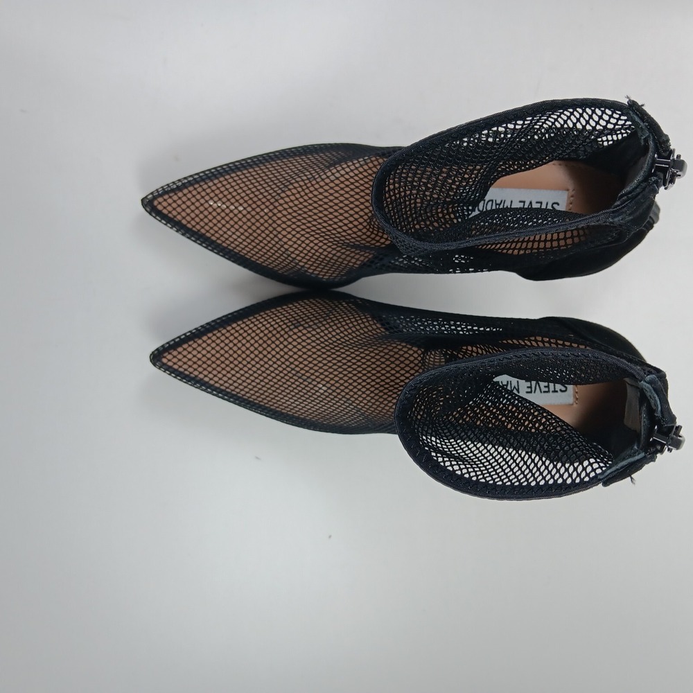 NEW Steve Madden Women's Vielo Black Mesh Suede Zip Bootie Shoe Stiletto Size7.5 - Picture 6 of 9